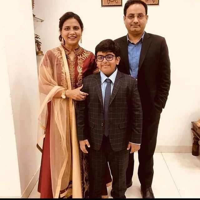 Dr Vikas Divyakirti with Wife & Son